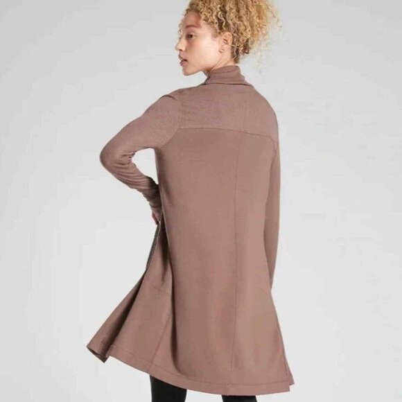 Athleta Cardigan Extra Small Mineral Brown Canopy Wrap Nirvana Athleisure Lounge - Picture 2 of 13
